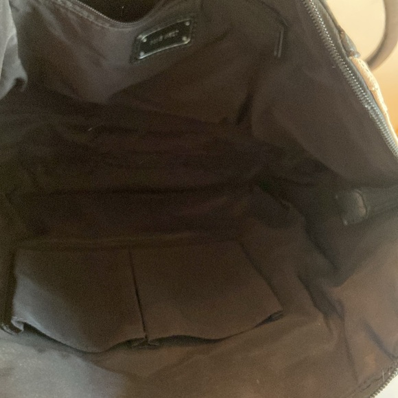 Nine West bag double handle satchel shoulder bag tan quilted look detail - Picture 12 of 16